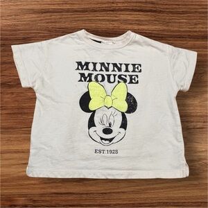 Zara Disney Minnie Mouse Cream Short Sleeve T-Shirt Size 18-24 Months